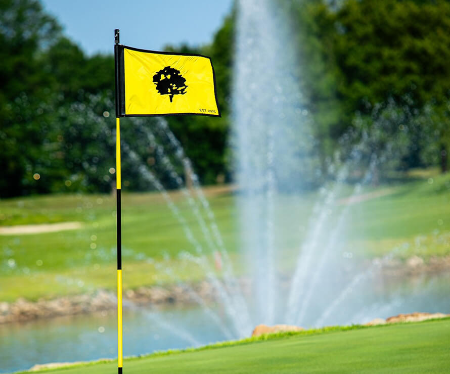Golf flag with club logo